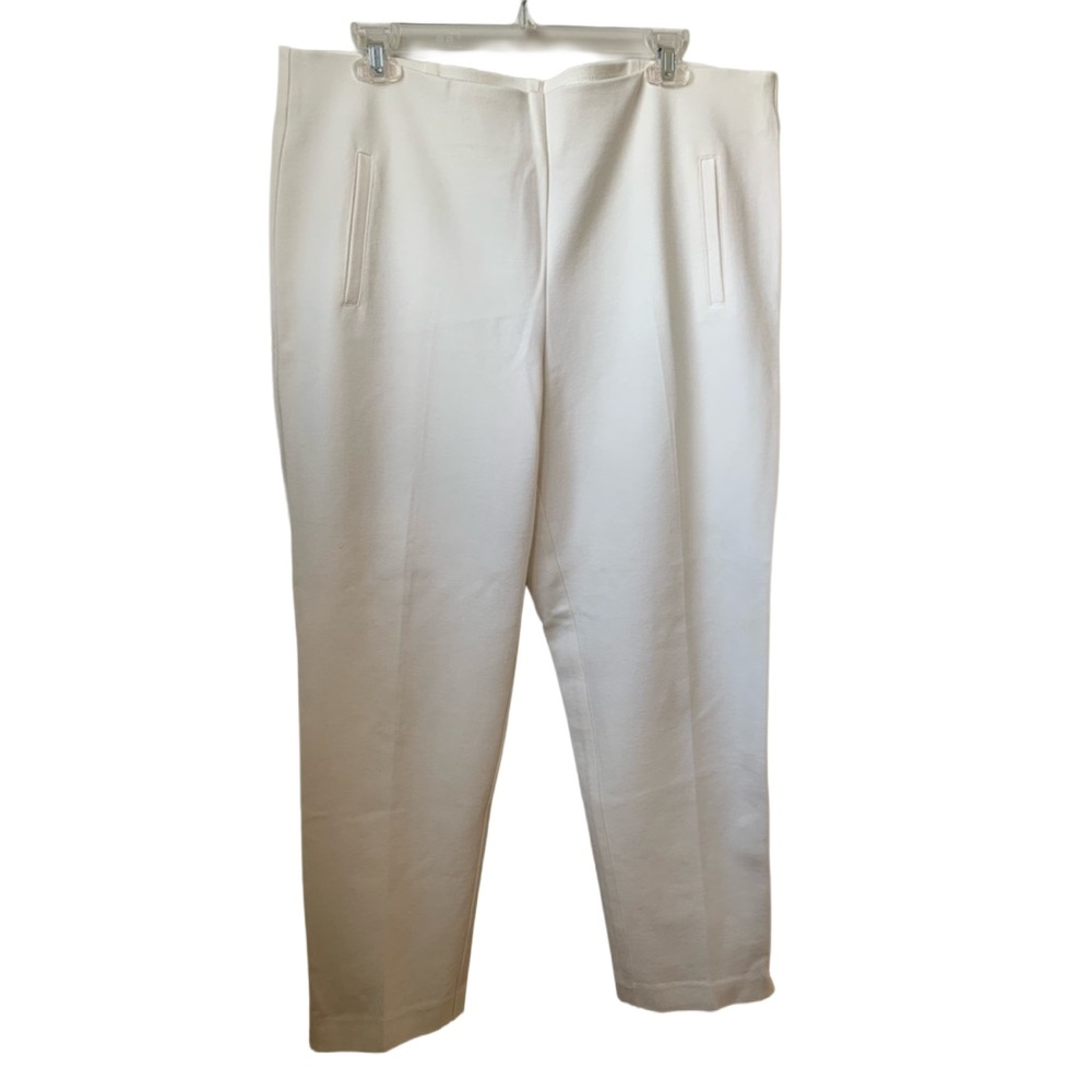 CHICO’S Women’s Off White Heavy Weight Pull On Rayon Nylon Spandex Pants